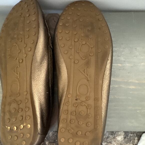 Coach Woman’s Shoes Fortunata Slip On Leather Loafers Size 9.5 B Gold/Bronze - Picture 9 of 16